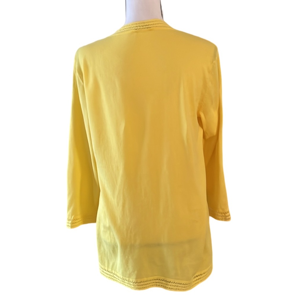 Talbots Vibrant Yellow Prima Cotton Tunic Lightweight Sweater Size Medium - Picture 5 of 8